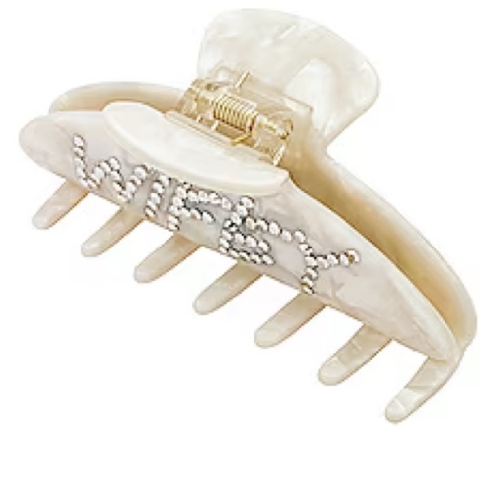 Lovers & Friends Wifey Claw Clip in Ivory Rhinestone